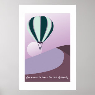 Wüstenlandschaft Grün und Violett Kunst Poster