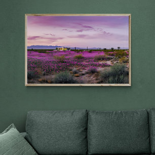 Wüstenlandschaft in Bloom AI Art   Fotorealistisch Poster