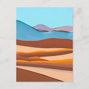 Wüstenlandschaft in Rust Orange und Aqua Postkarte