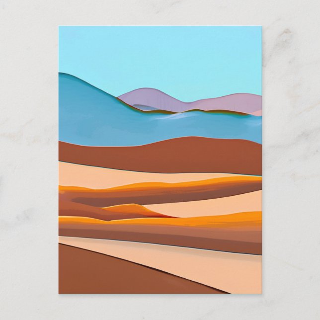 Wüstenlandschaft in Rust Orange und Aqua Postkarte (Vorderseite)