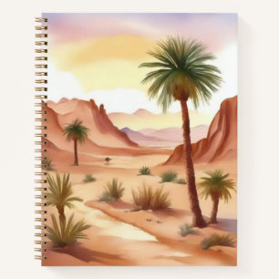 Wüstenlandschaft mit Date Palms Journal Notizbuch