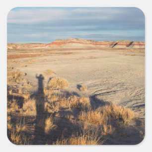 Wüstenlandschaft mit dem Waving Shadow Foto Quadratischer Aufkleber