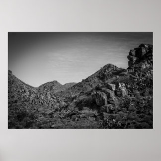 Wüstenlandschaft mit Graffiti Poster