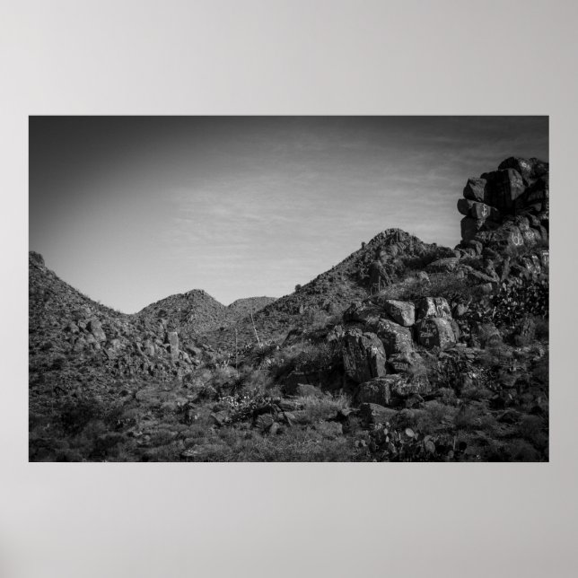 Wüstenlandschaft mit Graffiti Poster (Vorne)