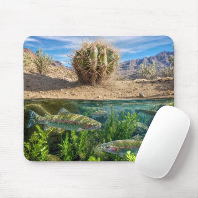 Wüstenlandschaft mit unterirdischer Seeszene Mousepad (Mit Mouse)
