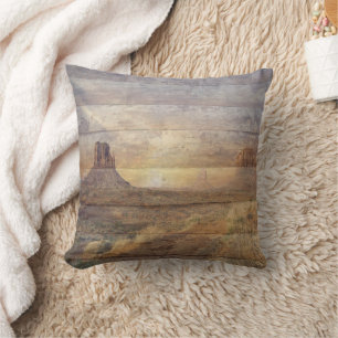 Wüstenlandschaft Monument Valley und bewölkter Him Kissen