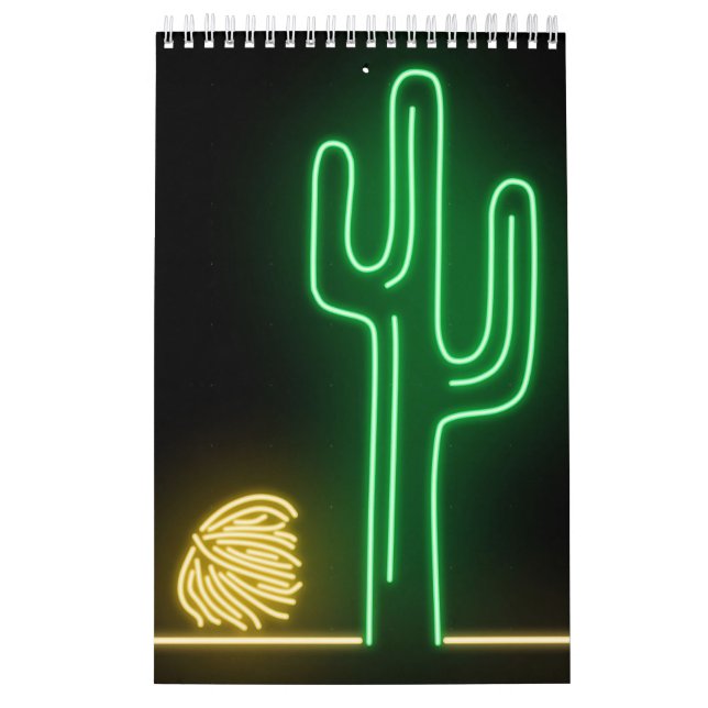 Wüstenlandschaft Neon Sign Kalender (Titelbild)
