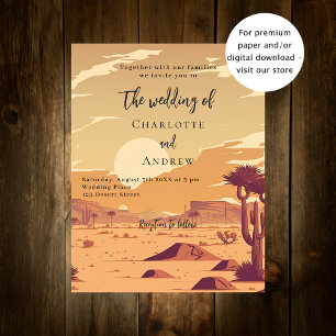 Wüstenlandschaft Retro Budget Hochzeitseinladung Flyer