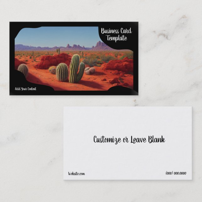 Wüstenlandschaft Sunset Business Card Visitenkarte (Vorne/Hinten)