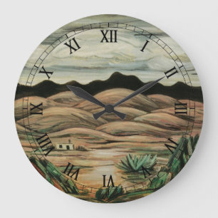 Wüstenlandschaft von Marsden Hartley, Vintage Fine Große Wanduhr