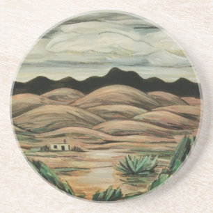 Wüstenlandschaft von Marsden Hartley, Vintage Kuns Sandstein Untersetzer