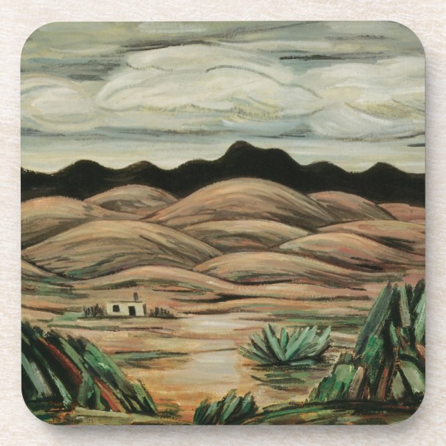 Wüstenlandschaft von Marsden Hartley, Vintage Kuns Untersetzer (Vorderseite)