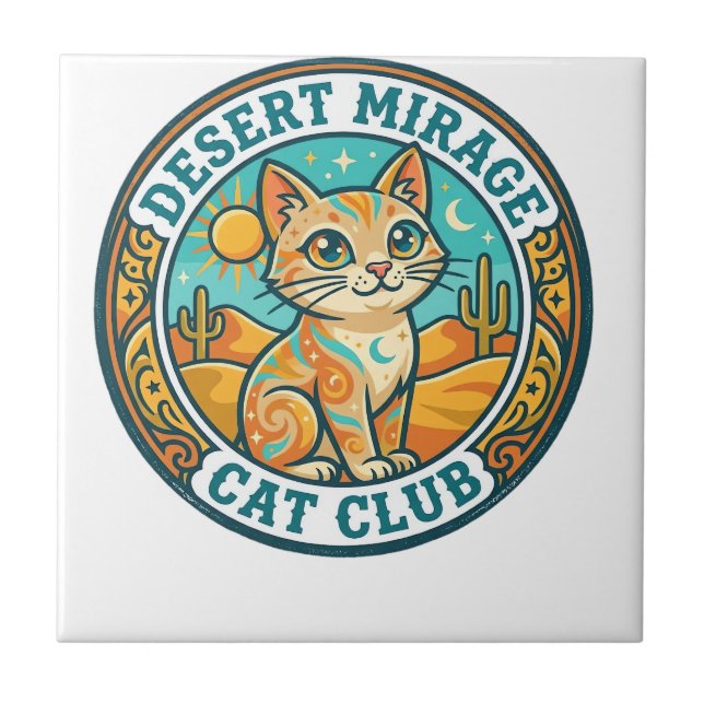 Wüstenmirage-Katze Katze-Mutter-Geschenkidee - Wüs Fliese (Vorderseite)