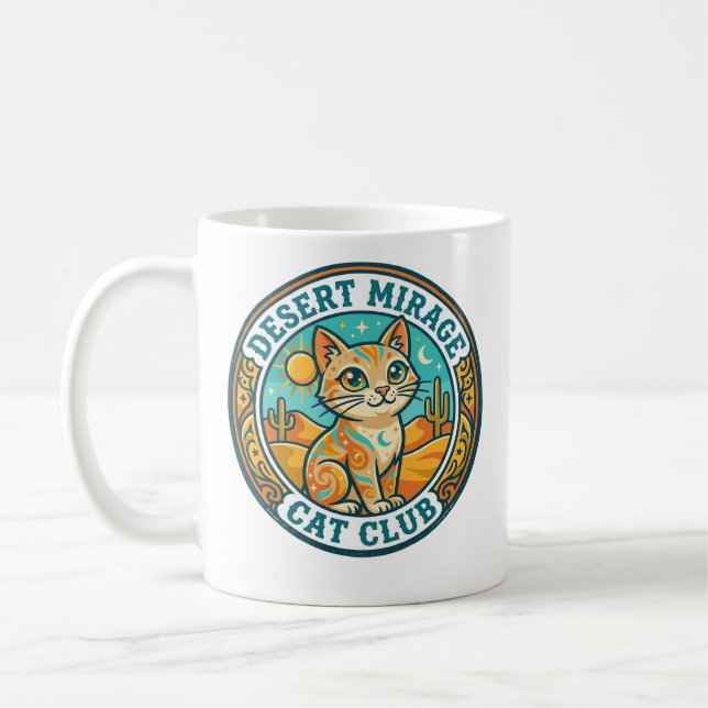 Wüstenmirage-Katze Katze-Mutter-Geschenkidee - Wüs Kaffeetasse (Links)