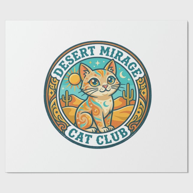 Wüstenmirage-Katze Katzenmutter-Geschenkidee - Wüs Geschenkpapier (Flach)