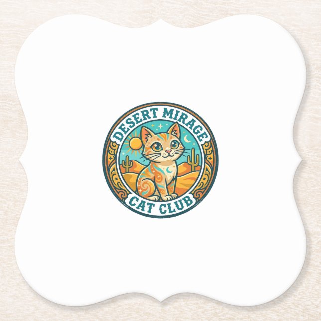 Wüstenmirage-Katze Katzenmutter-Geschenkidee - Wüs Untersetzer (Vorderseite)