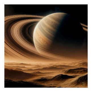 Wüstenmond eines Ringed Riesen Poster