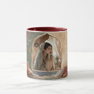Wüstenmond, elegante arabeske Wandkunst. Tasse