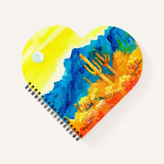 Wüstenmoonrise Notizbuch (Vorderseite)
