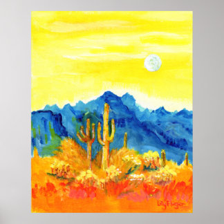 Wüstenmoonrise Poster