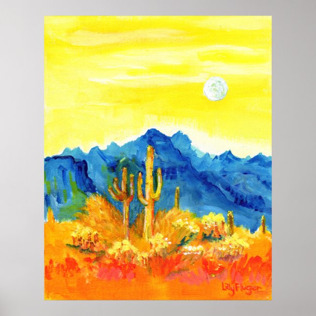 Wüstenmoonrise Poster (Vorne)