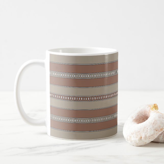 Wüstenmosaike Streifen Kaffeetasse (Mit Donut)