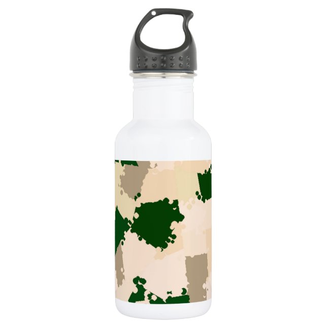 Wüstenoase-Camouflage Edelstahlflasche (Vorderseite)