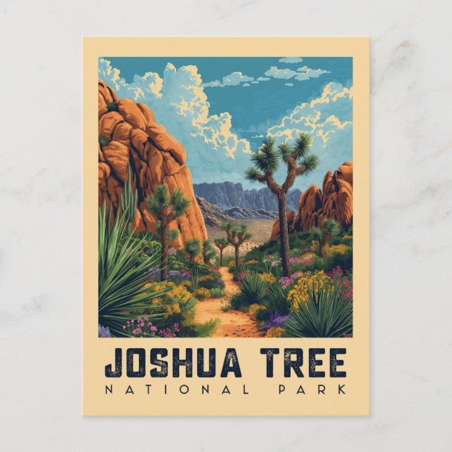 Wüstenoase: Joshua-Tree-Nationalpark Postkarte (Vorderseite)