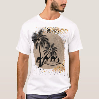 Wüstenpalmen und Kamele Tee