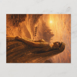 Wüstenprinzessin im Abendrot Postkarte