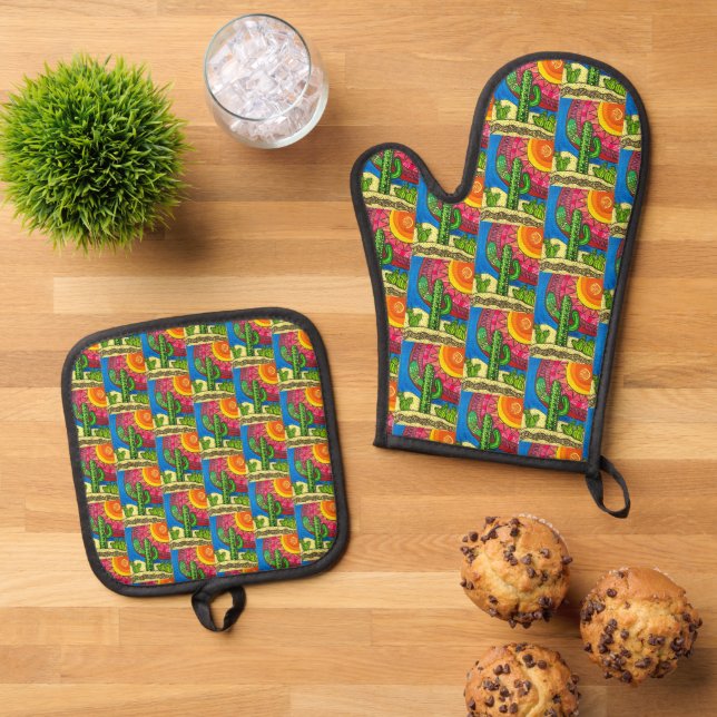 Wüstenriant Ofenhandschuh & Topflappen-Set (Oben Unten)