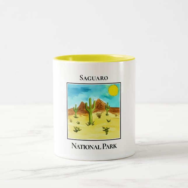 Wüstenriesen von Saguaro Zweifarbige Tasse (Mittel)