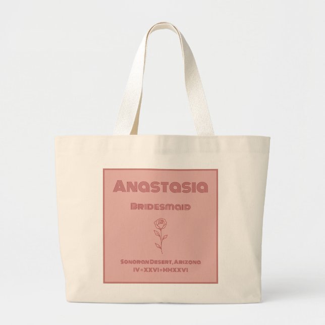 Wüstenrose-Brautjungfern-Tasche – Boho Jumbo Stoffbeutel (Vorne)