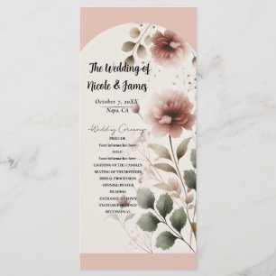 Wüstenrose Pink Florale Grünpflanzen Hochzeitsprog Programm