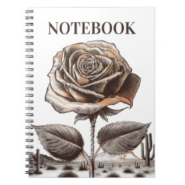 Wüstenrose, Vintage Botanische Blume Notizblock