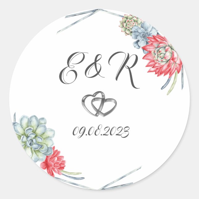 Wüstenrote Sukkulturen Runder Aufkleber (Vorderseite)