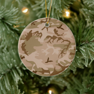 Wüstensand Camouflage Porzellan Circle Ornament