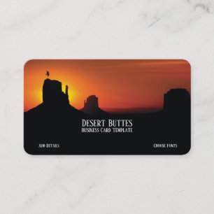 Wüstenschaltflächen Landscape Sunset Business Card Visitenkarte