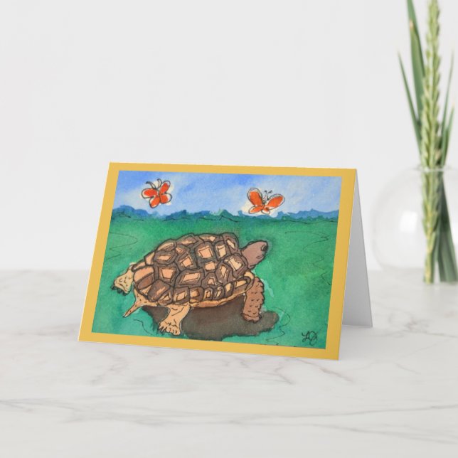 Wüstenschildkröte-Aquarell-Malerei-Gruß-Karte Karte (Vorderseite)