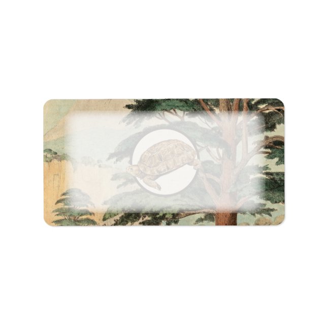 Wüstenschildkröte in natürlichen Lebensraumdarstel Adressaufkleber (Vorne)