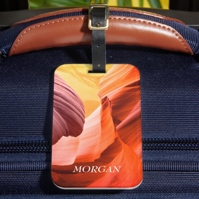 Wüstenslot Canyon oder Ihr Foto, Weißname Gepäckanhänger (Vorderseite Insitu 2)