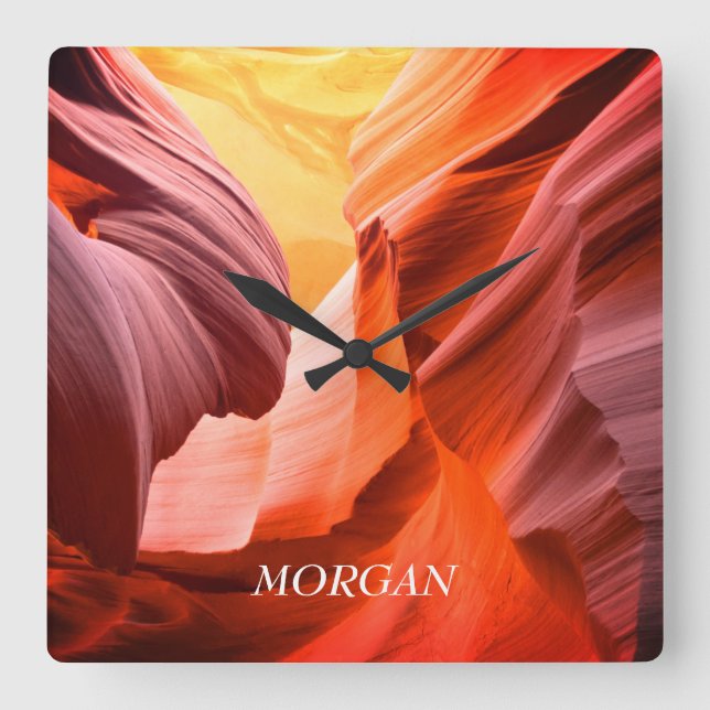 Wüstenslot Canyon oder Ihr Foto, Weißname Quadratische Wanduhr (Vorderseite)