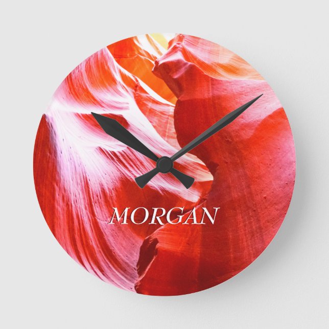 Wüstenslot Canyon oder Ihr Foto, Weißname, Vs 2 Runde Wanduhr (Vorderseite)