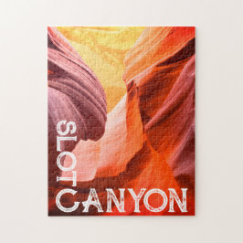 Wüstenslot Canyon Weißer Text oder Ihr Foto & Text Puzzle