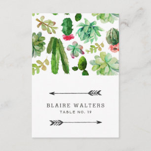 Wüstensukkulente Hochzeitsstipps-Platzkarten Einladung