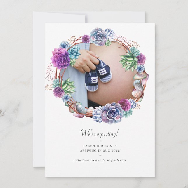 Wüstensukkulturen Foto Schwangerschaft Ankündigung (Vorderseite)