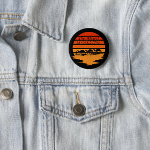 Wüstenszene mit Kamelen Sonnenuntergang Vintage Button