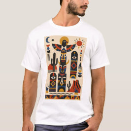 Wüstentotems – Geometrisches Kunst-T-Shirt T-Shirt