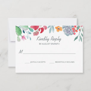 Wüstentraum   Boho Watercolor Floral Wedding RSVP Karte