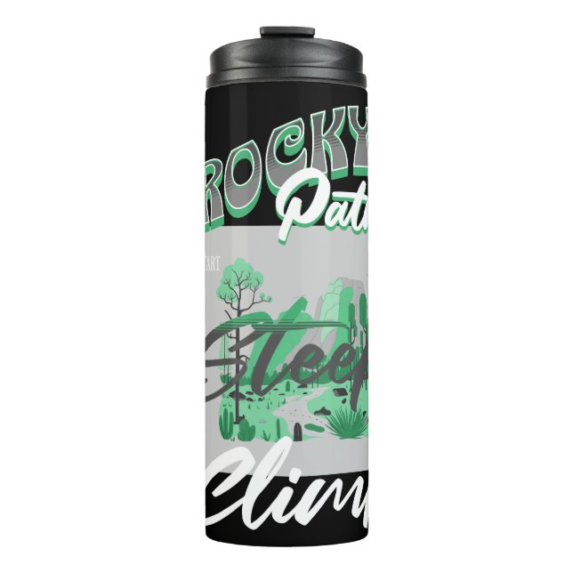 🌅 "Wüstenträume: Exklusives Rocky Path Adventure| Thermosbecher (Vorderseite)